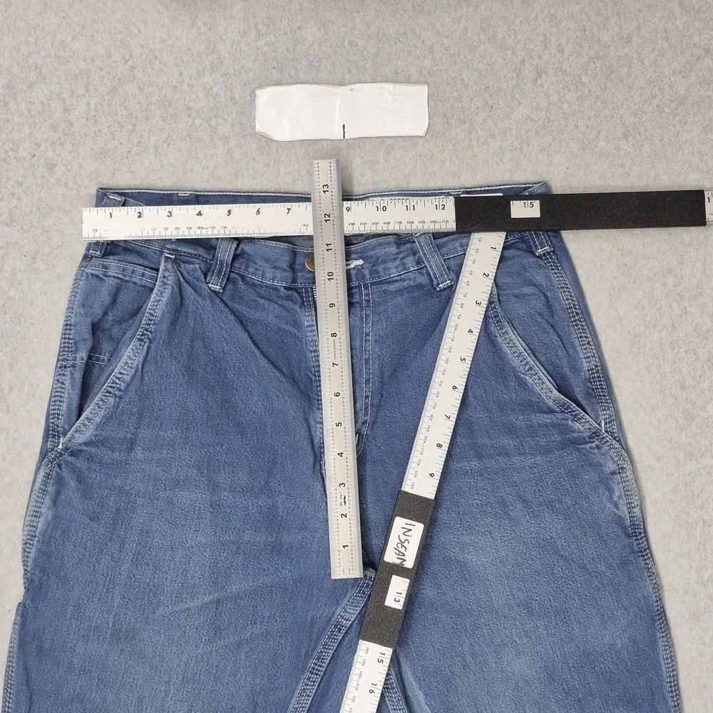 Carhartt Men Jeans 32X28 Blue Denim Carpenter B33 Dungaree READ